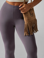 High-Waist Compression Capri Leggings – Premium Stretch Knit Workout Pants