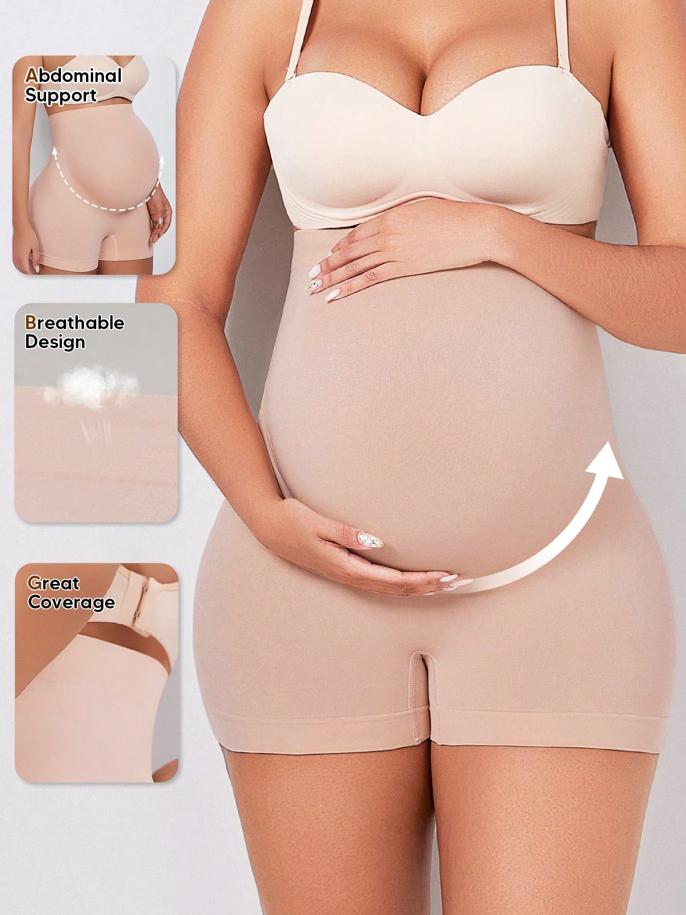 Expandable Maternity Support Shorts | High-Waist Pregnancy Workout Cycle Short