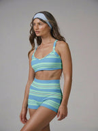 Strappy Cross-Back Sports Bra | Scoop Neck Plunge Activewear Gym Workout Bra Top