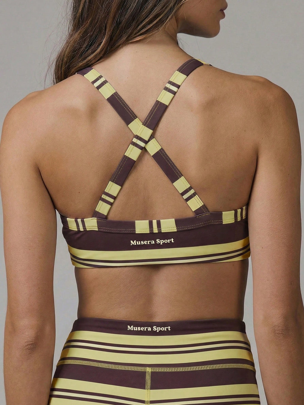 Strappy Cross-Back Sports Bra | Scoop Neck Plunge Activewear Gym Workout Bra Top