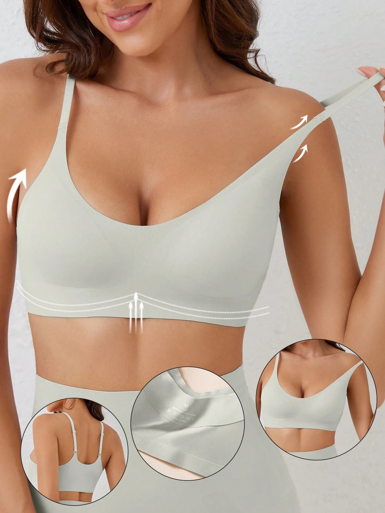 Seamless Push-Up Backless Bralette | Minimalist Crop Bra | Comfortable Everyday Wear