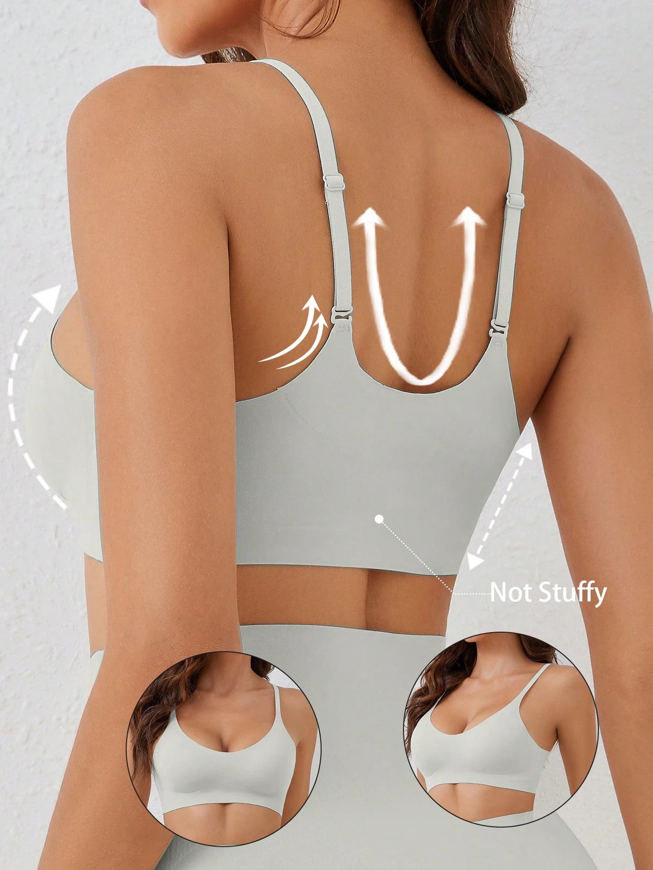 Seamless Push-Up Backless Bralette | Minimalist Crop Bra | Comfortable Everyday Wear