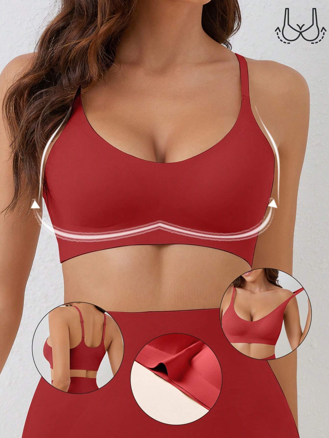 Seamless Push-Up Backless Bralette | Minimalist Crop Bra | Comfortable Everyday Wear