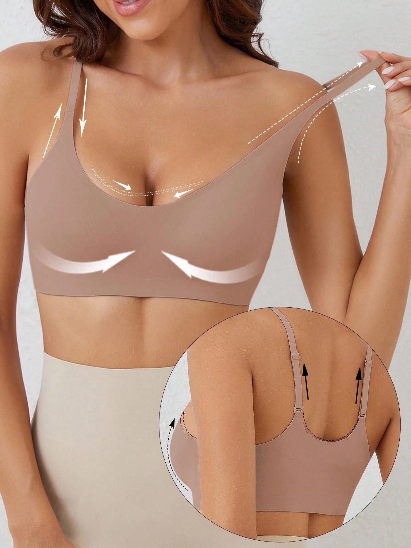 Seamless Push-Up Backless Bralette | Minimalist Crop Bra | Comfortable Everyday Wear