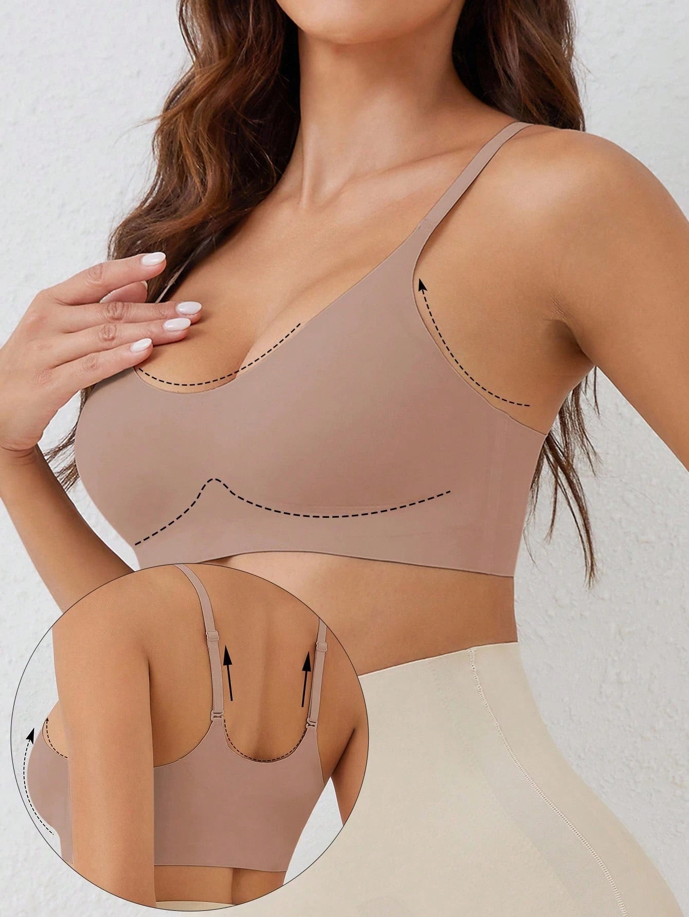 Seamless Push-Up Backless Bralette | Minimalist Crop Bra | Comfortable Everyday Wear