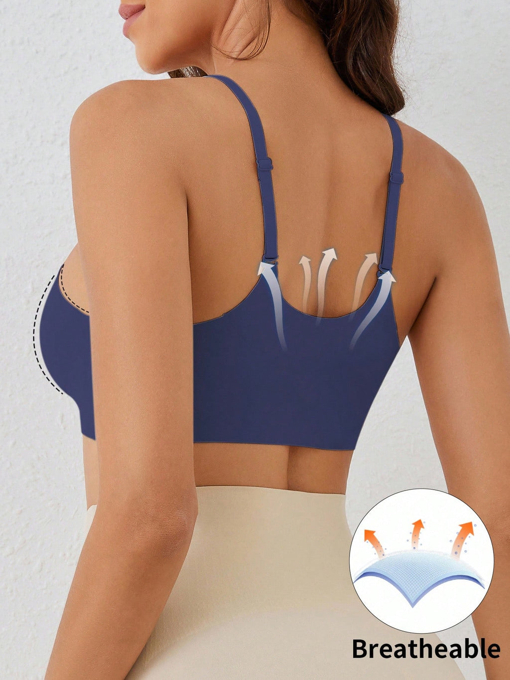 Seamless Push-Up Backless Bralette | Minimalist Crop Bra | Comfortable Everyday Wear