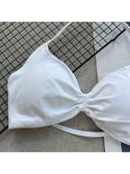 Backless Spaghetti Strap Sports Bra | Seamless Cropped Yoga Workout Camisole Top with Light Support