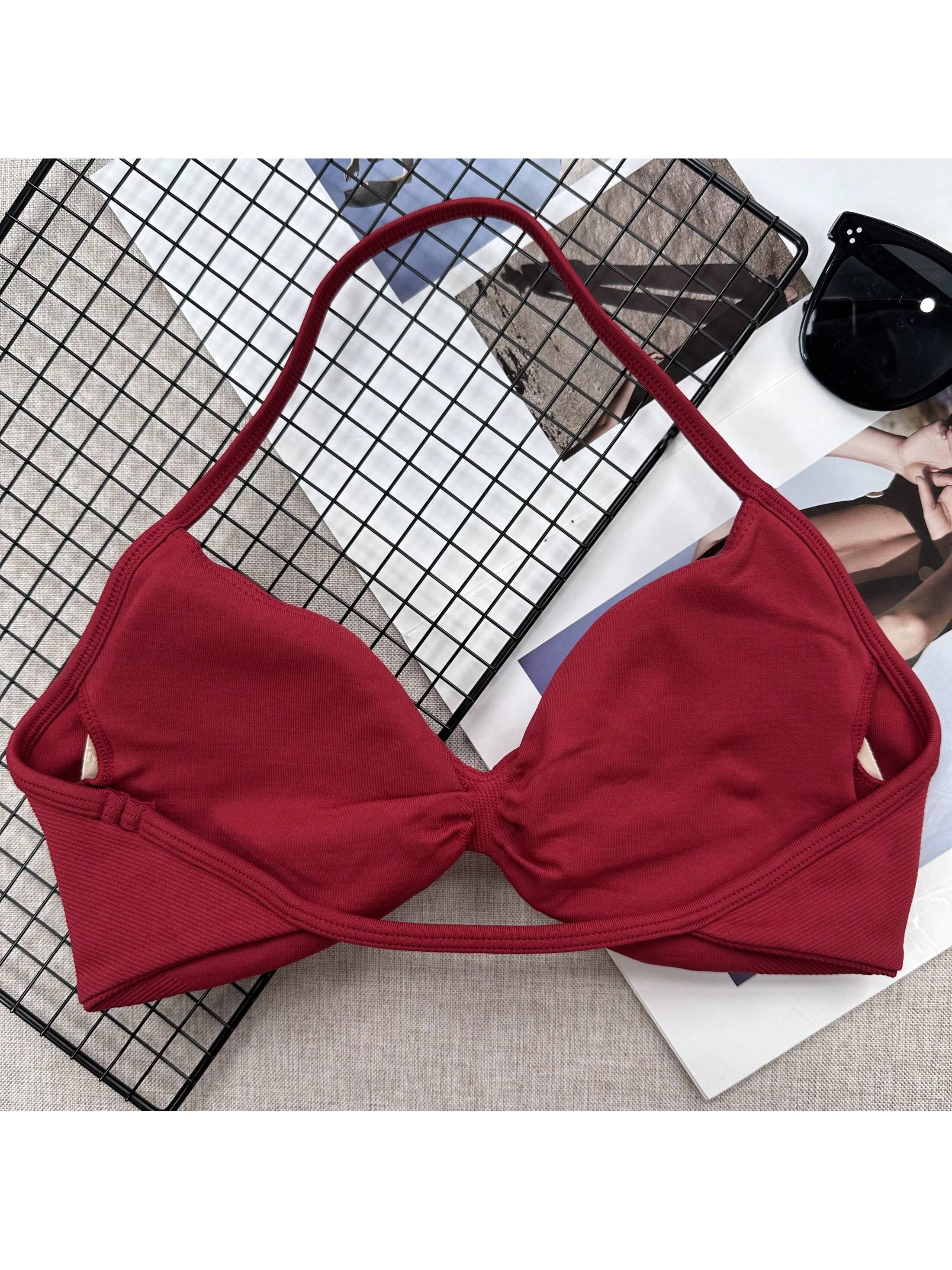 Backless Spaghetti Strap Sports Bra | Seamless Cropped Yoga Workout Camisole Top with Light Support
