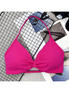 Backless Spaghetti Strap Sports Bra | Seamless Cropped Yoga Workout Camisole Top with Light Support