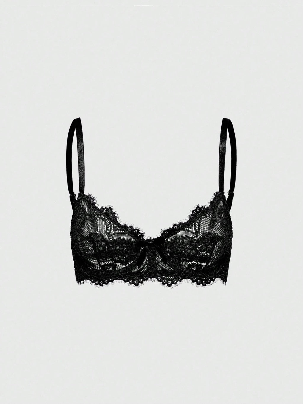 Women’s Gothic Floral Lace Underwire Triangle Bra | Sheer Mesh Sexy Lingerie