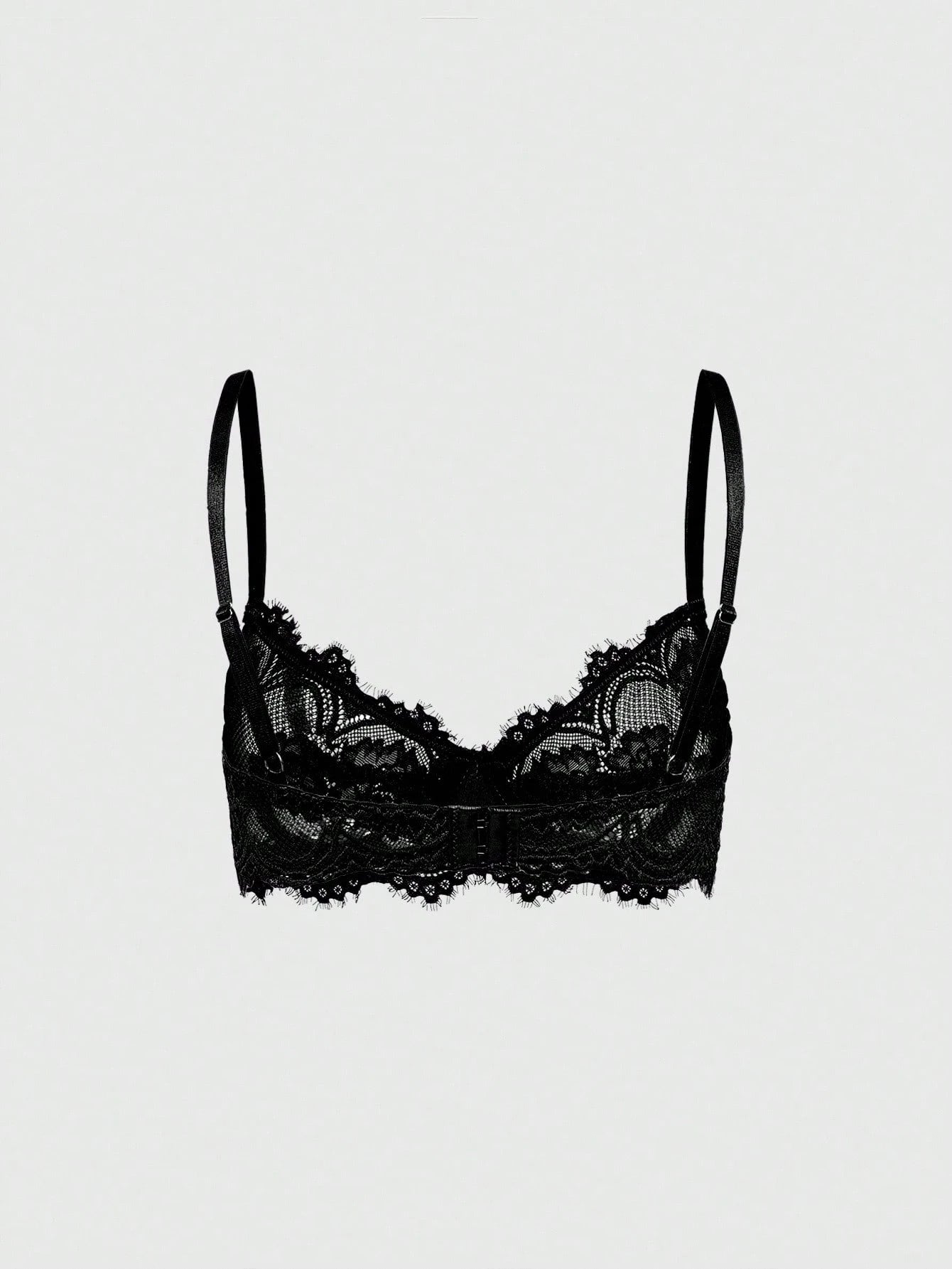 Women’s Gothic Floral Lace Underwire Triangle Bra | Sheer Mesh Sexy Lingerie