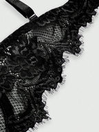 Women’s Gothic Floral Lace Underwire Triangle Bra | Sheer Mesh Sexy Lingerie