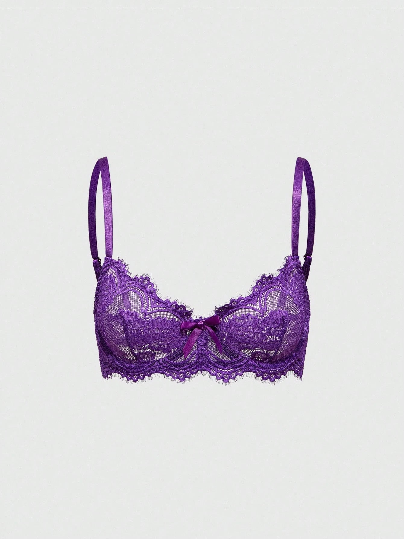 Women’s Gothic Floral Lace Underwire Triangle Bra | Sheer Mesh Sexy Lingerie