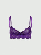Women’s Gothic Floral Lace Underwire Triangle Bra | Sheer Mesh Sexy Lingerie