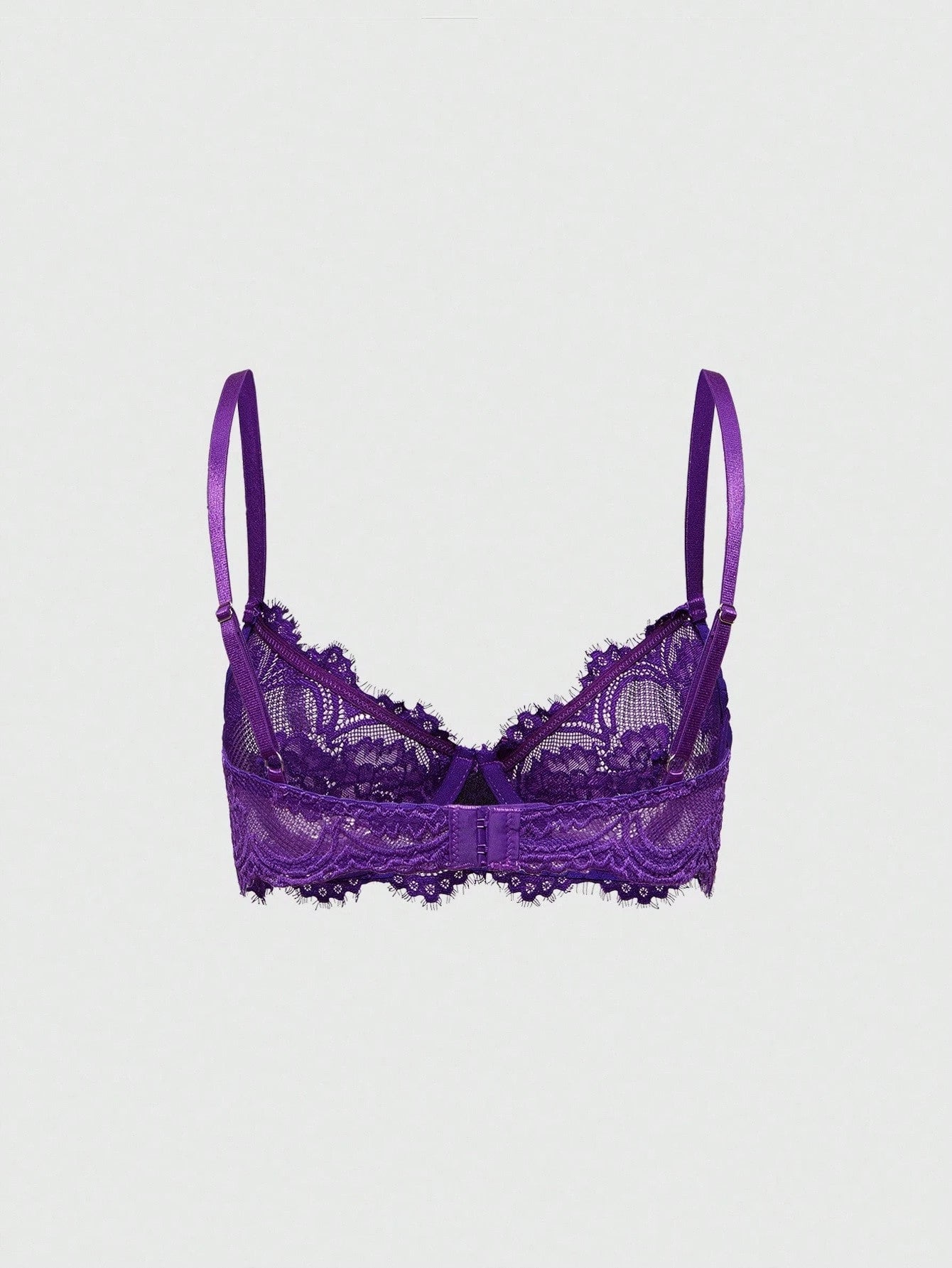 Women’s Gothic Floral Lace Underwire Triangle Bra | Sheer Mesh Sexy Lingerie
