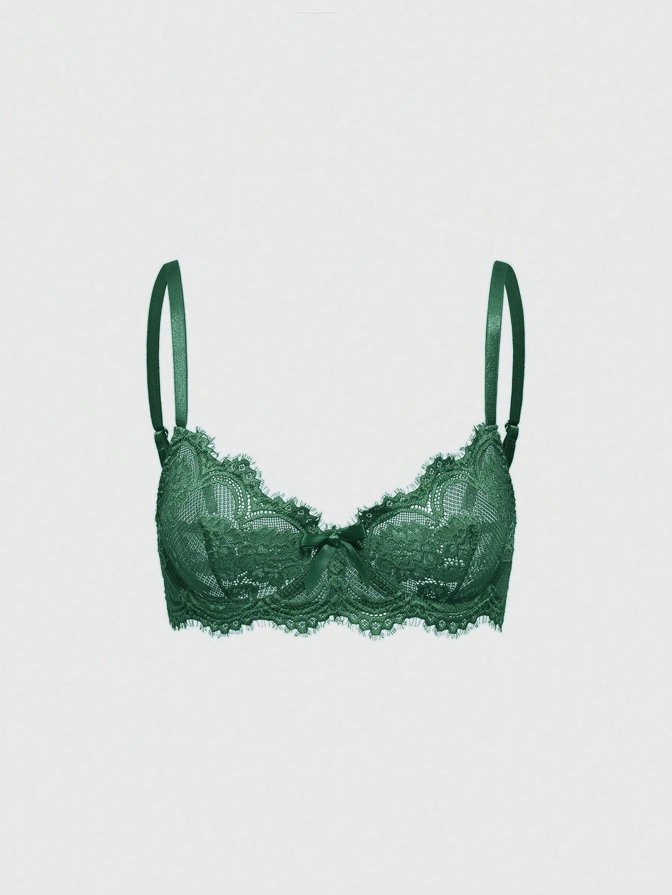 Women’s Gothic Floral Lace Underwire Triangle Bra | Sheer Mesh Sexy Lingerie