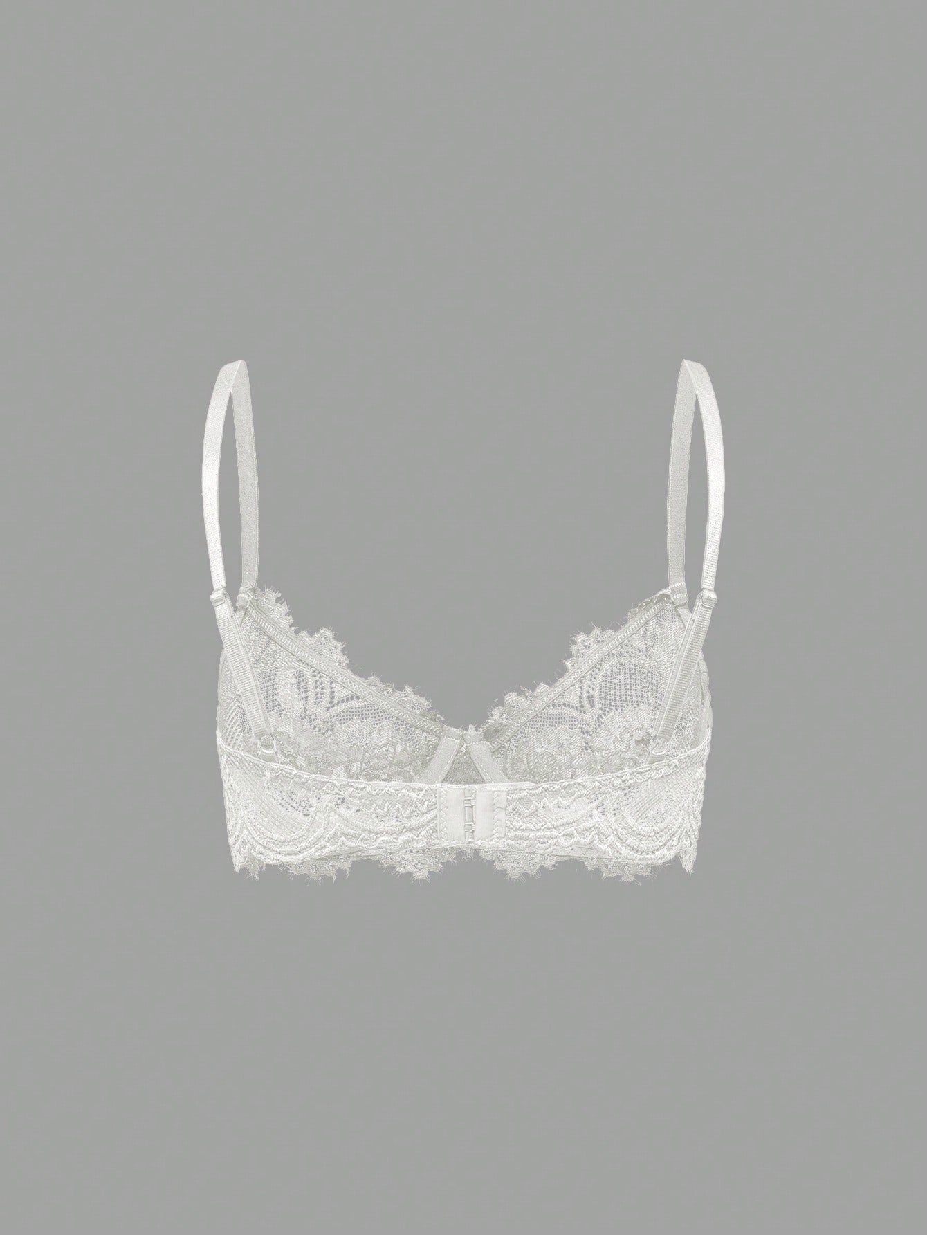 Women’s Gothic Floral Lace Underwire Triangle Bra | Sheer Mesh Sexy Lingerie