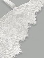 Women’s Gothic Floral Lace Underwire Triangle Bra | Sheer Mesh Sexy Lingerie