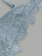 Women’s Gothic Floral Lace Underwire Triangle Bra | Sheer Mesh Sexy Lingerie