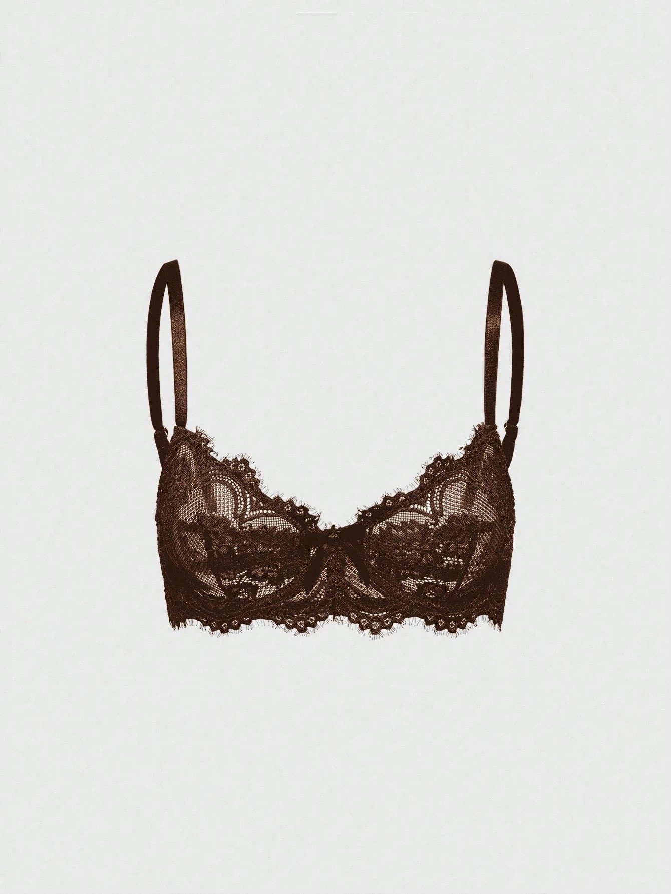 Women’s Gothic Floral Lace Underwire Triangle Bra | Sheer Mesh Sexy Lingerie