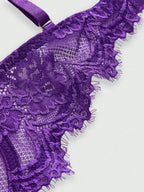 Women’s Gothic Floral Lace Underwire Triangle Bra | Sheer Mesh Sexy Lingerie