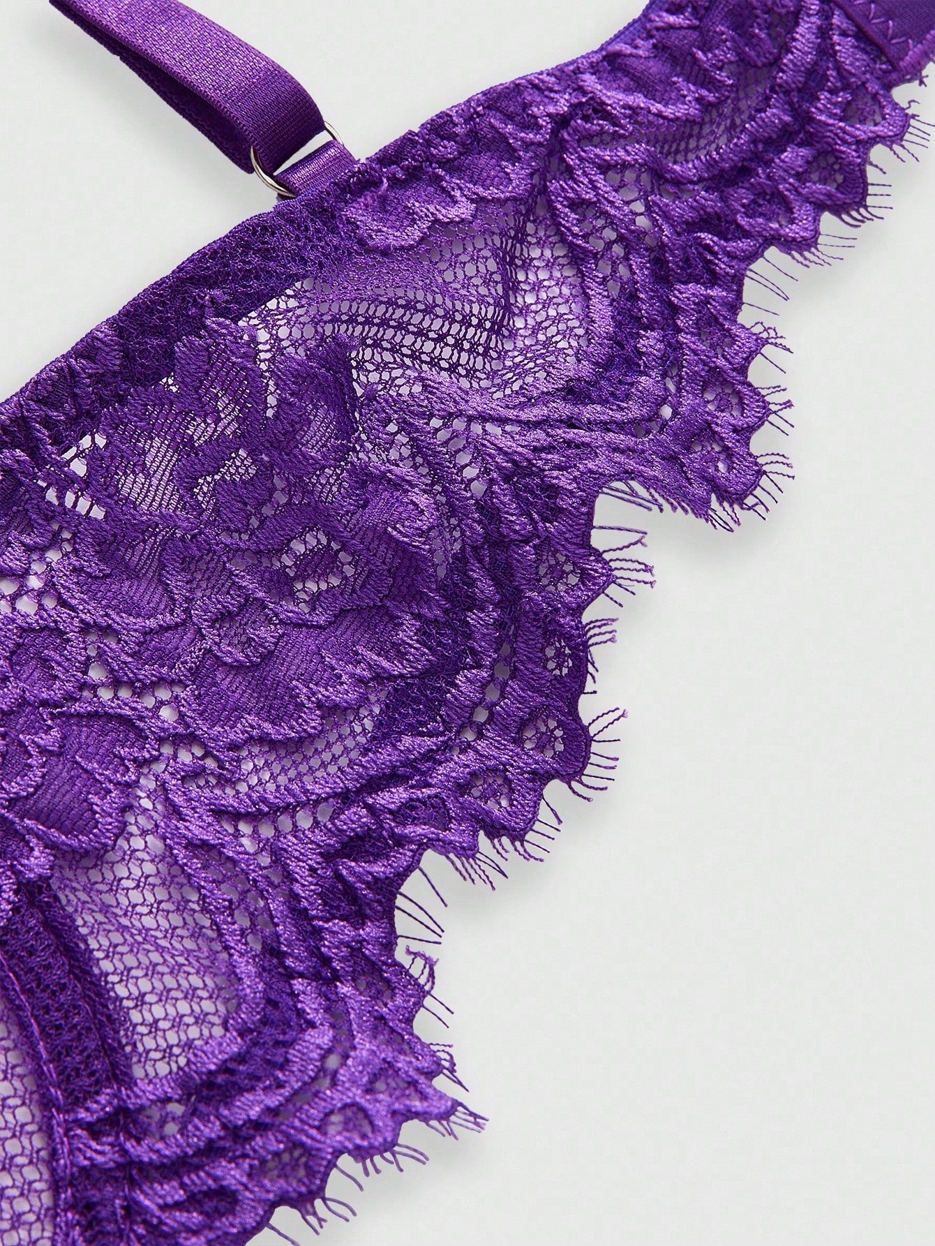 Women’s Gothic Floral Lace Underwire Triangle Bra | Sheer Mesh Sexy Lingerie