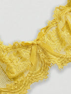 Women’s Gothic Floral Lace Underwire Triangle Bra | Sheer Mesh Sexy Lingerie