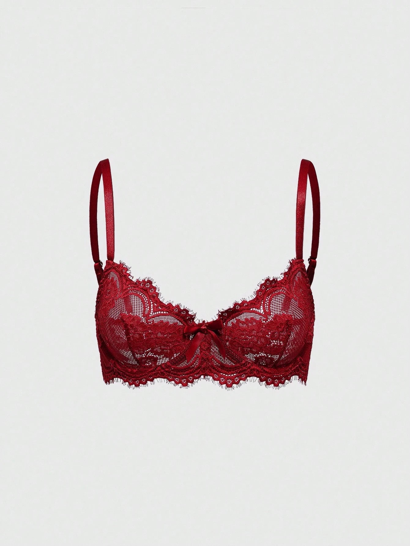 Women’s Gothic Floral Lace Underwire Triangle Bra | Sheer Mesh Sexy Lingerie
