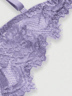 Women’s Gothic Floral Lace Underwire Triangle Bra | Sheer Mesh Sexy Lingerie