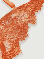 Women’s Gothic Floral Lace Underwire Triangle Bra | Sheer Mesh Sexy Lingerie