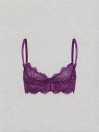 Women’s Gothic Floral Lace Underwire Triangle Bra | Sheer Mesh Sexy Lingerie