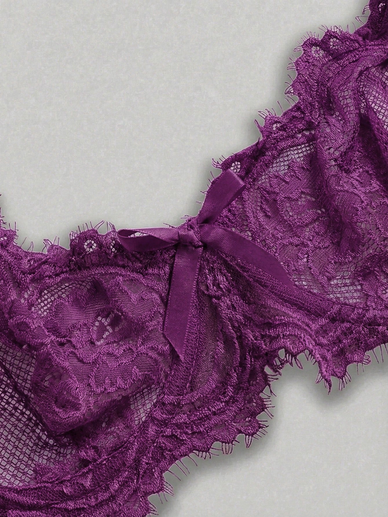 Women’s Gothic Floral Lace Underwire Triangle Bra | Sheer Mesh Sexy Lingerie