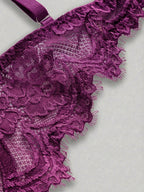 Women’s Gothic Floral Lace Underwire Triangle Bra | Sheer Mesh Sexy Lingerie