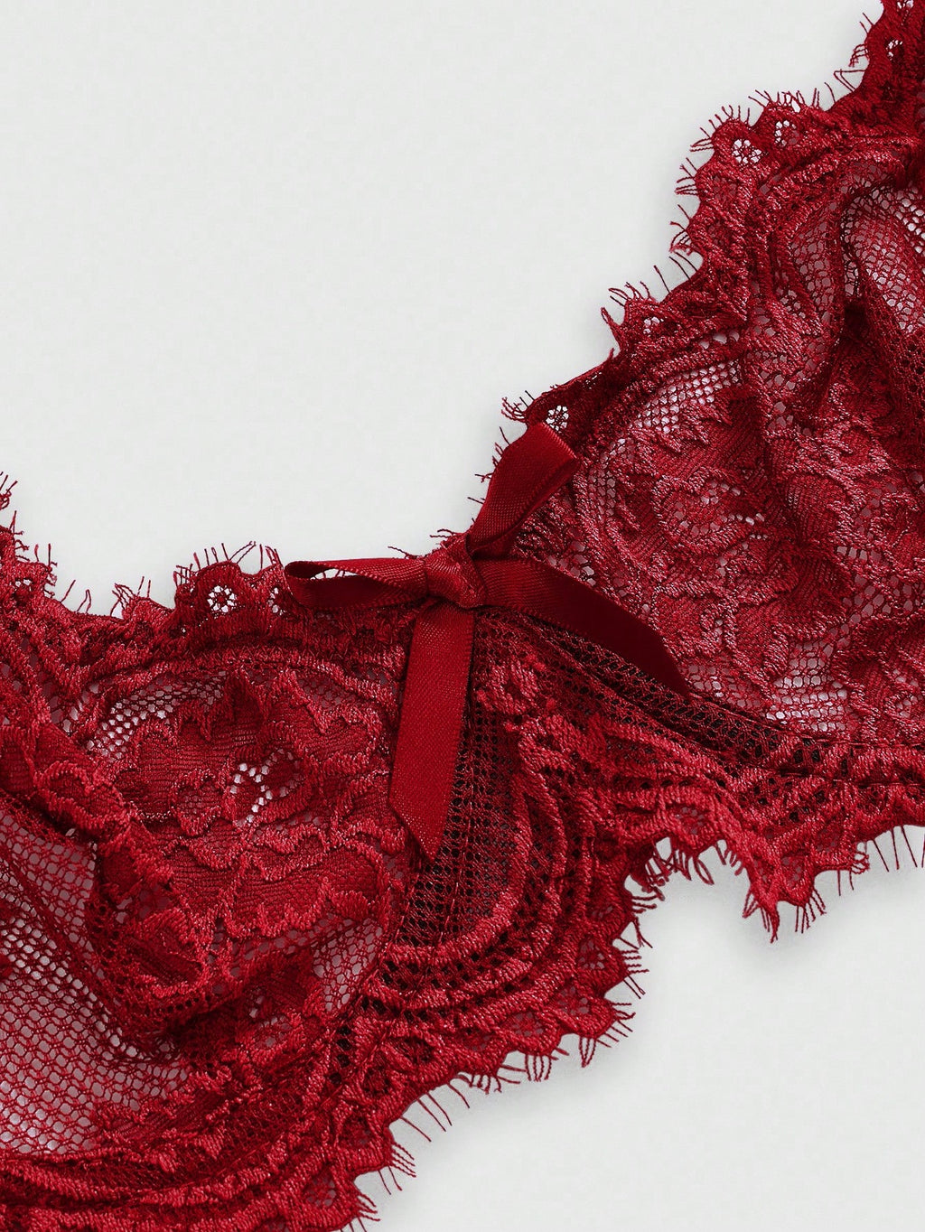 Women’s Gothic Floral Lace Underwire Triangle Bra | Sheer Mesh Sexy Lingerie