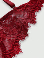 Women’s Gothic Floral Lace Underwire Triangle Bra | Sheer Mesh Sexy Lingerie