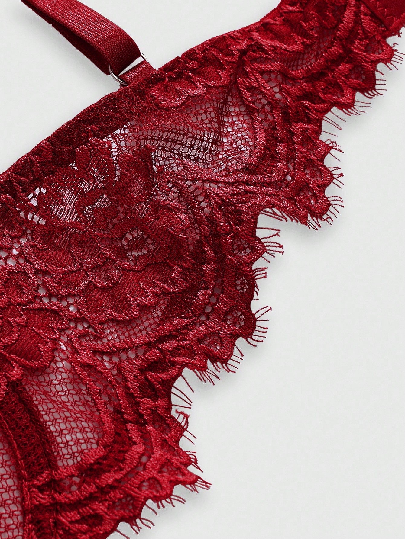 Women’s Gothic Floral Lace Underwire Triangle Bra | Sheer Mesh Sexy Lingerie