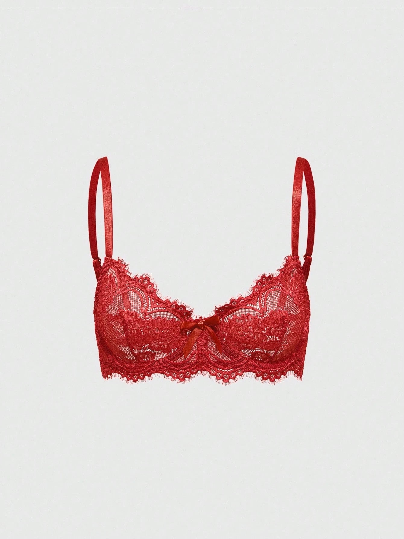 Women’s Gothic Floral Lace Underwire Triangle Bra | Sheer Mesh Sexy Lingerie