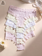 5-Piece Lace Thong Set | Seamless Low-Rise Breathable Fit | Comfort for Daily & Active Use
