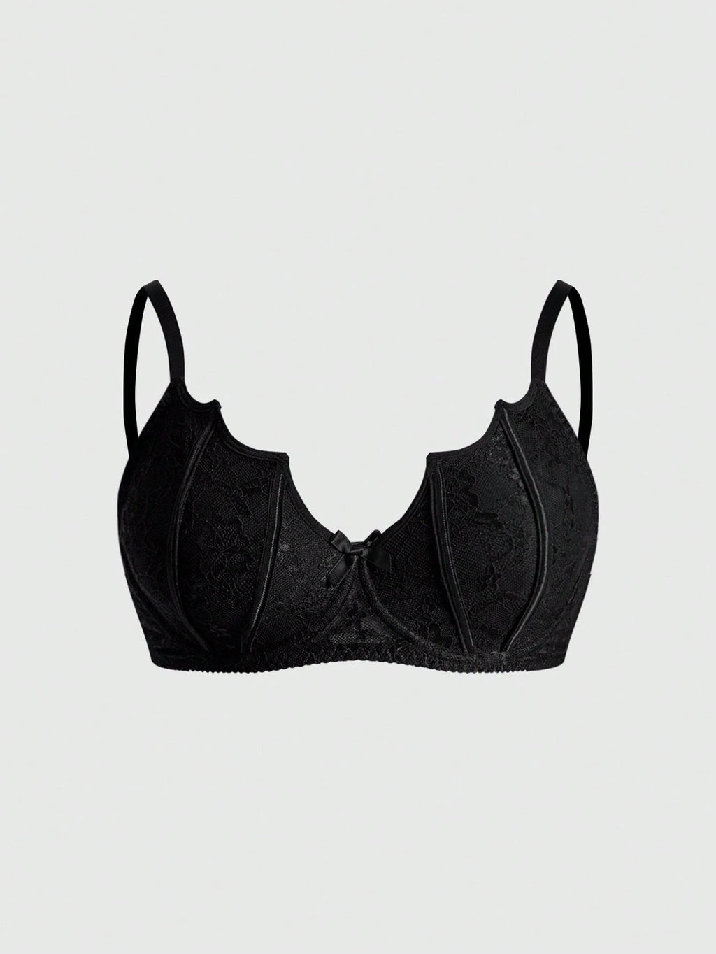 Plus Size Gothic Floral Lace Bralette | Wireless Sexy Lingerie Bra Top for Women