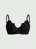 Plus Size Gothic Floral Lace Bralette | Wireless Sexy Lingerie Bra Top for Women