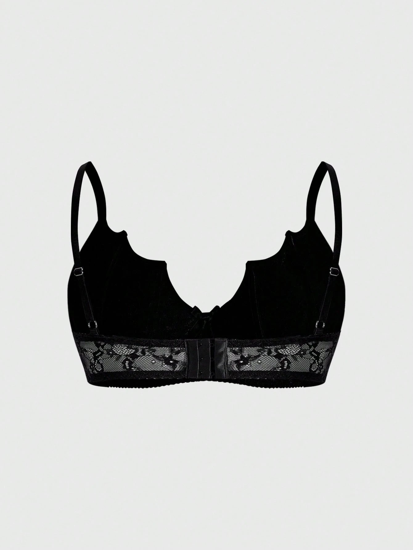 Plus Size Gothic Floral Lace Bralette | Wireless Sexy Lingerie Bra Top for Women