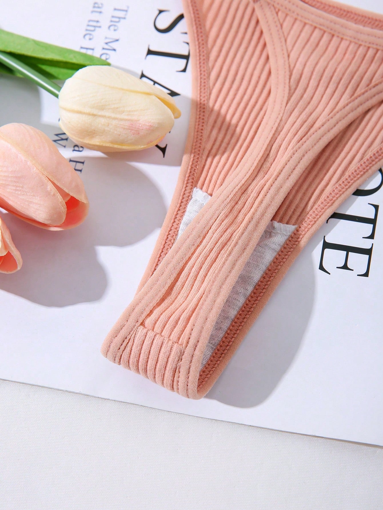 10-Pack Ribbed G-String Panties | Seamless Stretch No-Show Fit | Solid Color Everyday Wear