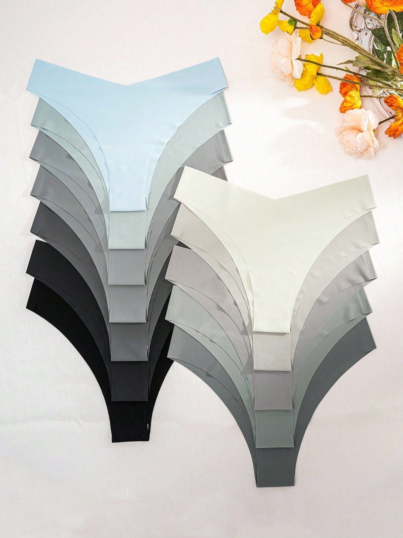 12-Pack Seamless Thong Panties | Asymmetric Waistline Stretch Fit | Comfortable Everyday Set