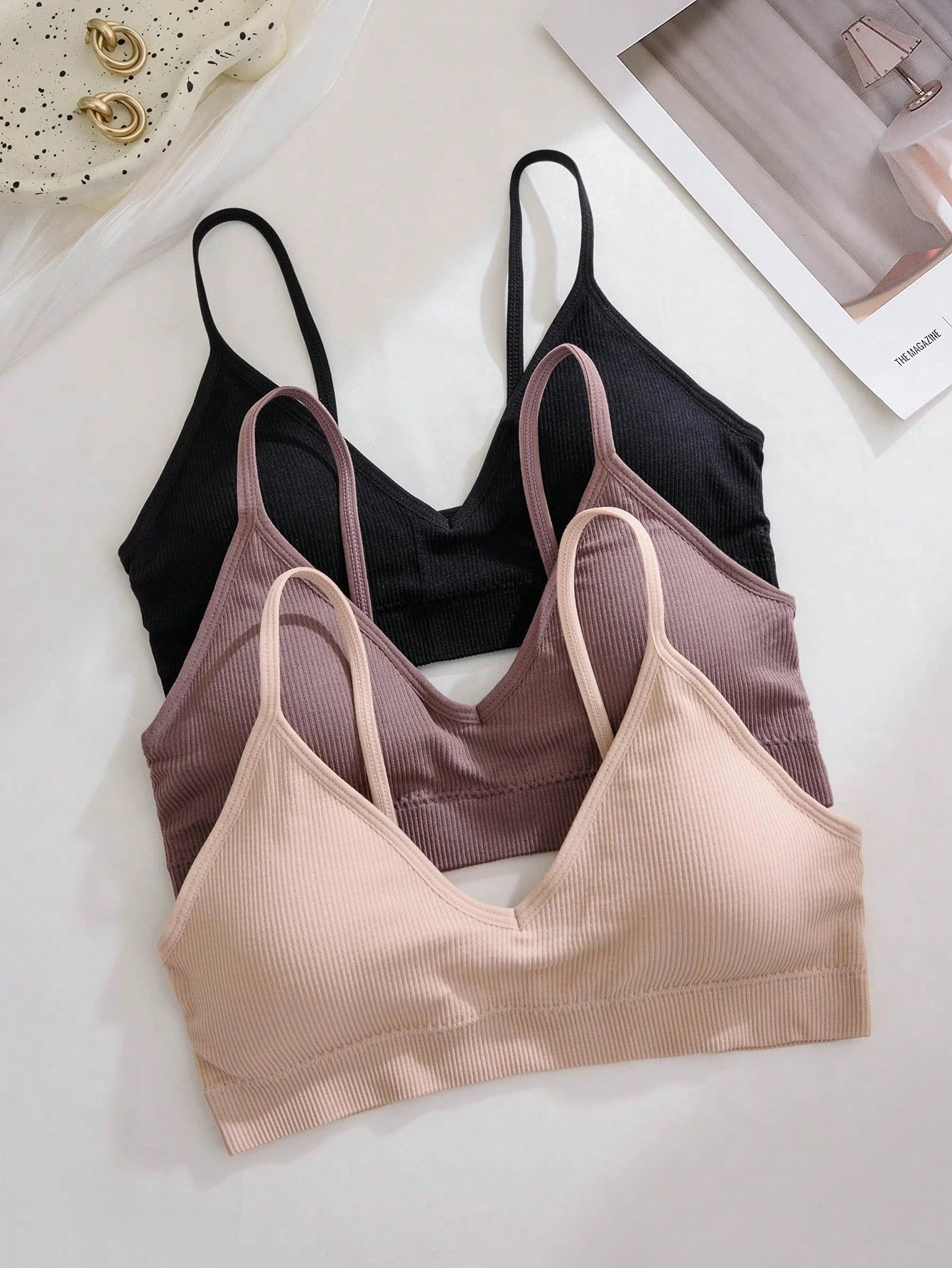 6-Piece Seamless Ribbed Wireless Bra Set | Casual Comfort Women's Bras