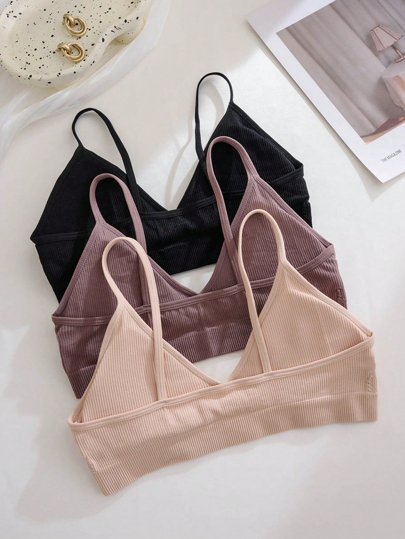 6-Piece Seamless Ribbed Wireless Bra Set | Casual Comfort Women's Bras