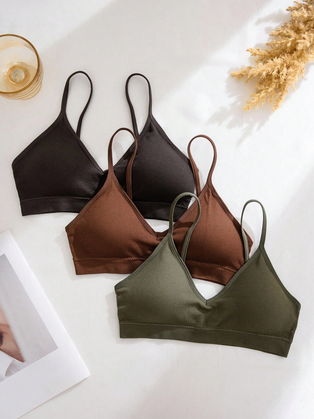 6-Piece Seamless Ribbed Wireless Bra Set | Casual Comfort Women's Bras