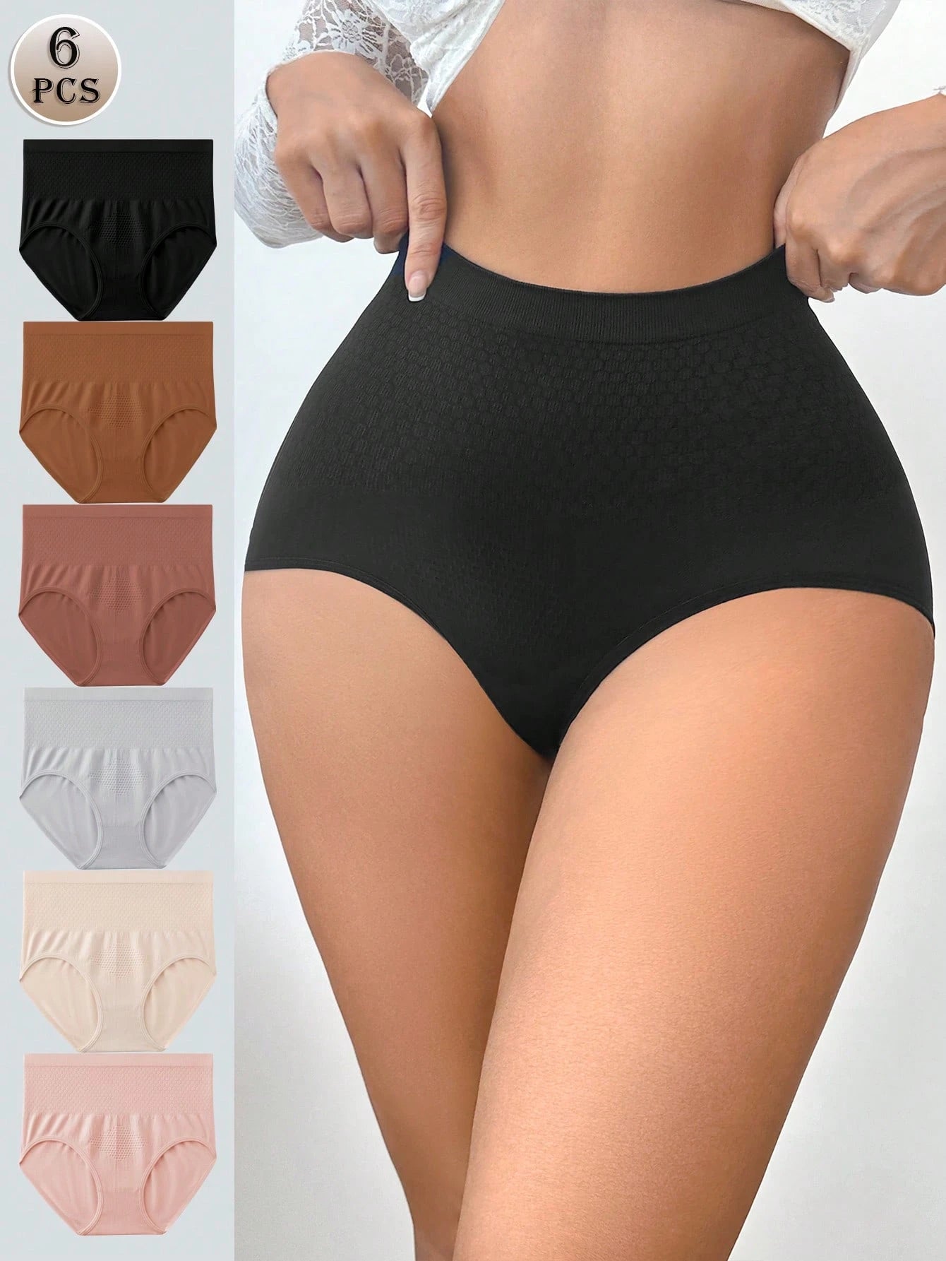 6-Pack High-Waisted Seamless Briefs | Soft Stretch Comfort | Everyday No-Show Underwear