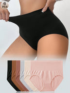 6-Pack High-Waisted Seamless Briefs | Soft Stretch Comfort | Everyday No-Show Underwear