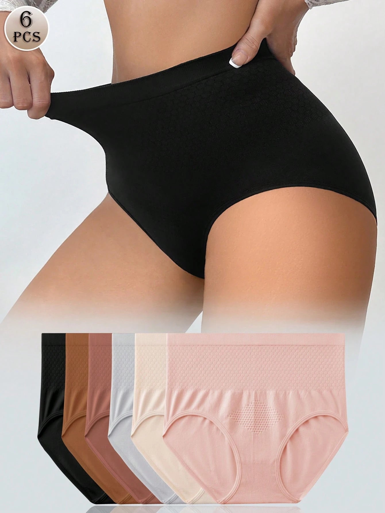 6-Pack High-Waisted Seamless Briefs | Soft Stretch Comfort | Everyday No-Show Underwear