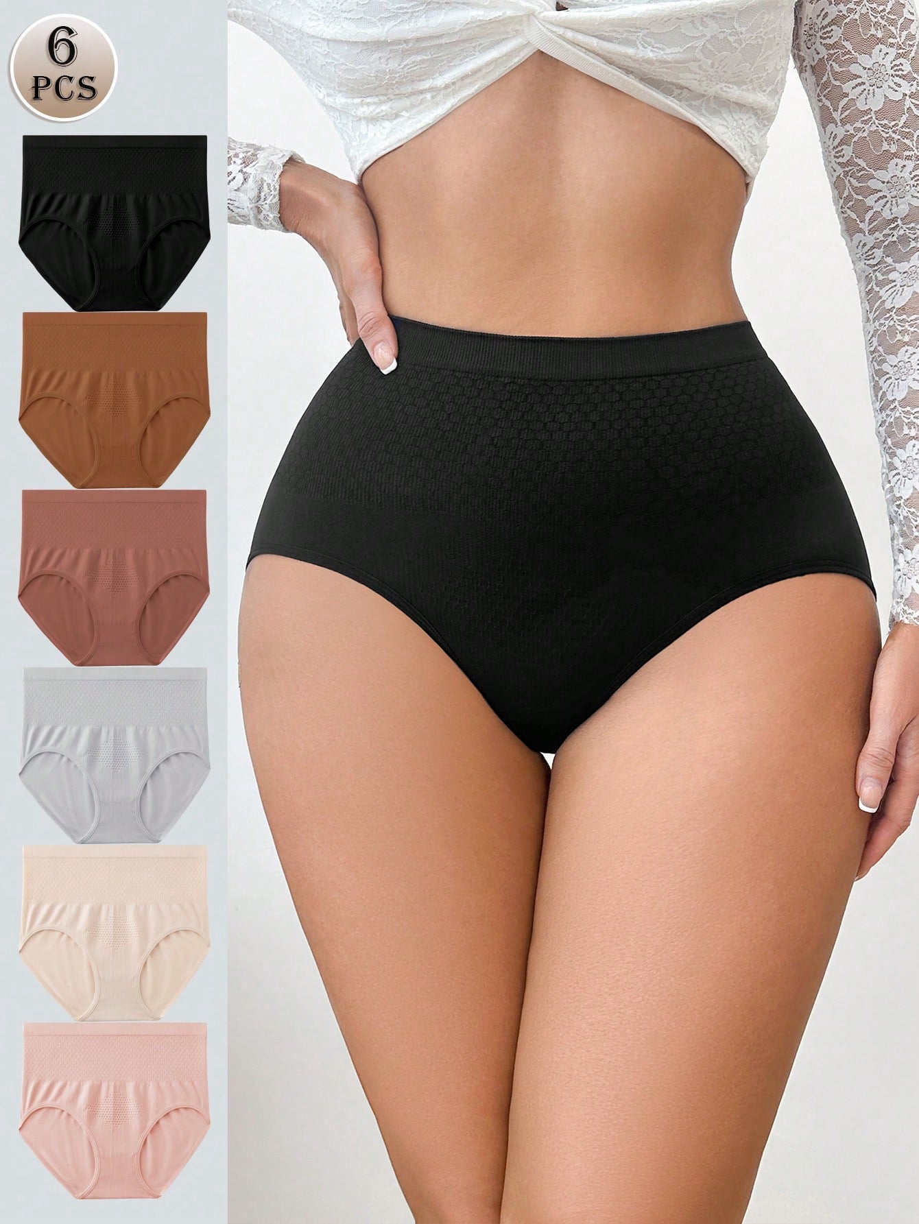 6-Pack High-Waisted Seamless Briefs | Soft Stretch Comfort | Everyday No-Show Underwear
